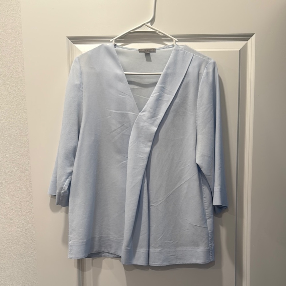 COS Soft Blue Textured Top
